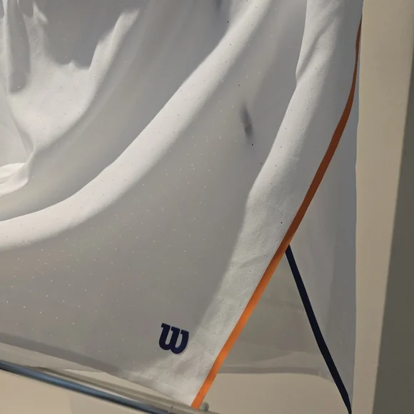 Wilson White Athletic Shorts with Orange Trim Size L NWT - Picture 2 of 11